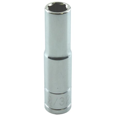 K-Tool International 1/4" Drive, 9/32" SAE Socket, 6 Points, Deep 6Pt, 1/4"Dr, 9/32 KTI-21209